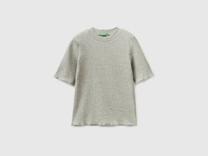 T-shirt lupetto a manica corta
