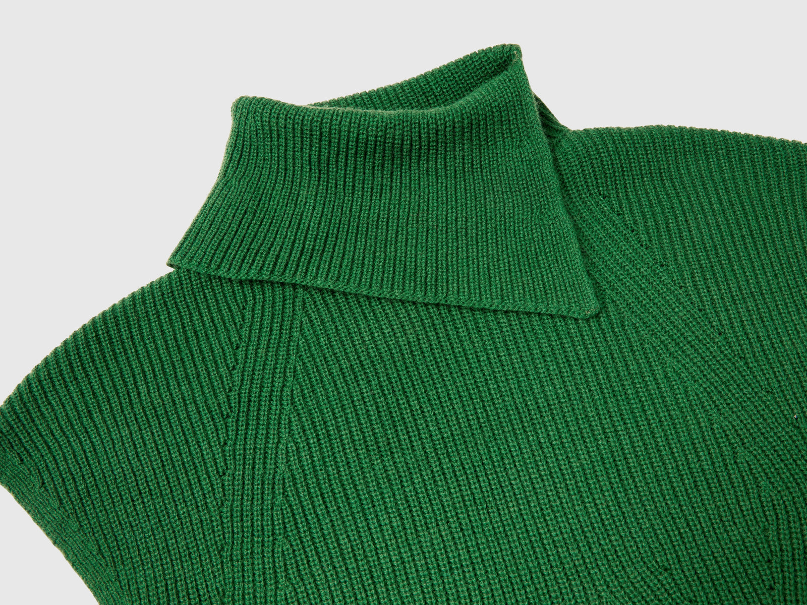 Gilet lungo con collo alto da donna verde scuro 3 | Benetton Outlet