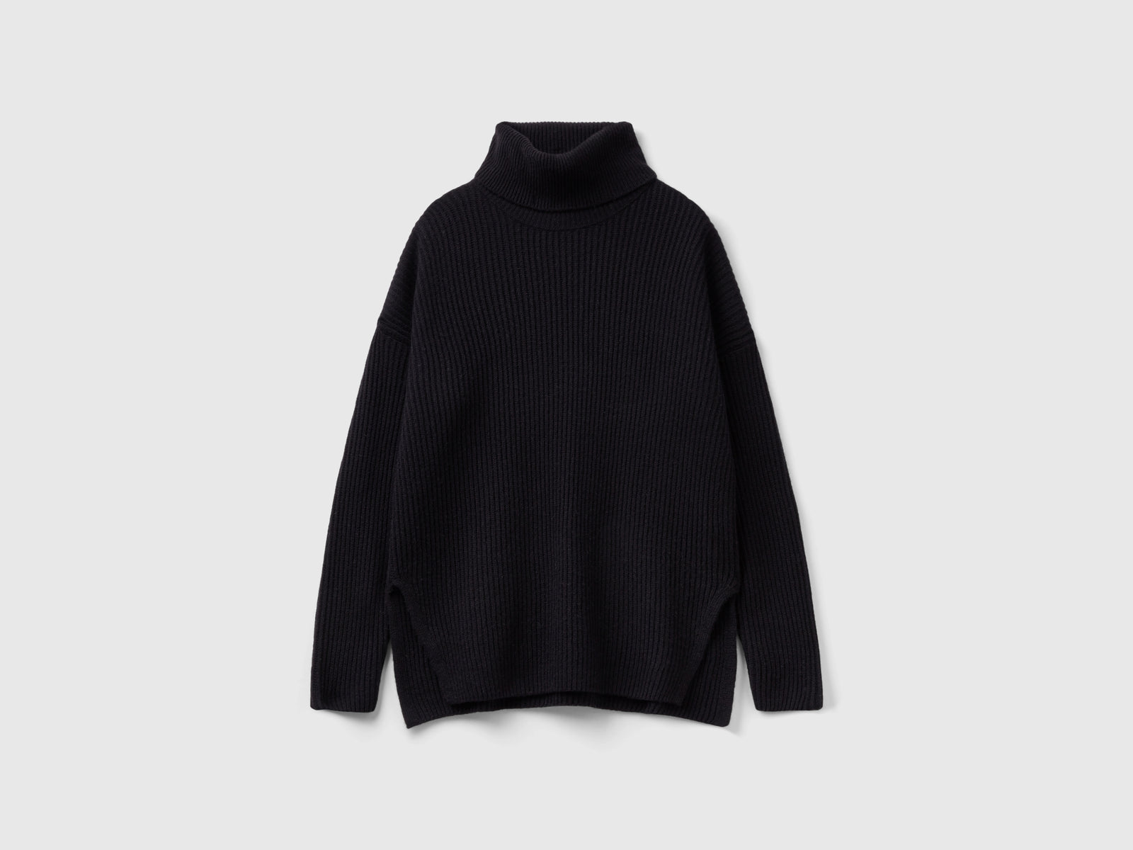 Dolcevita con collo ampio da donna nero | Benetton Outlet