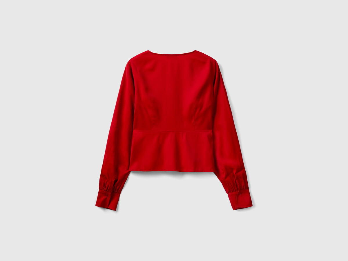 Camicia fluida con scollo a V