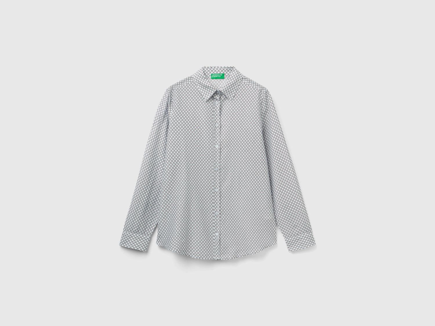 Camicia fantasia da donna celeste | Benetton Outlet