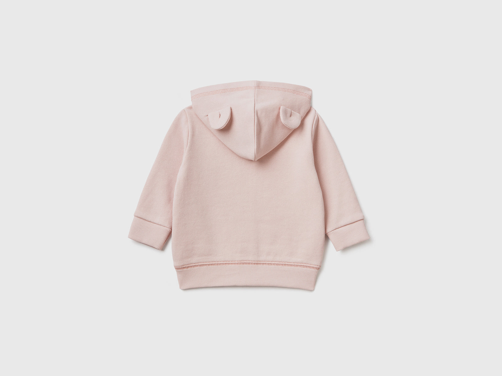 Felpa con cappuccio in cotone da neonato rosa tenue 2 | Benetton Outlet