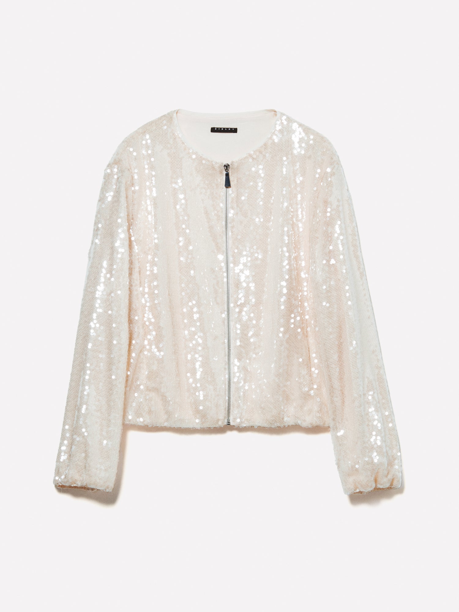 Bomber sabbia con paillettes da donna beige | Sisley Outlet