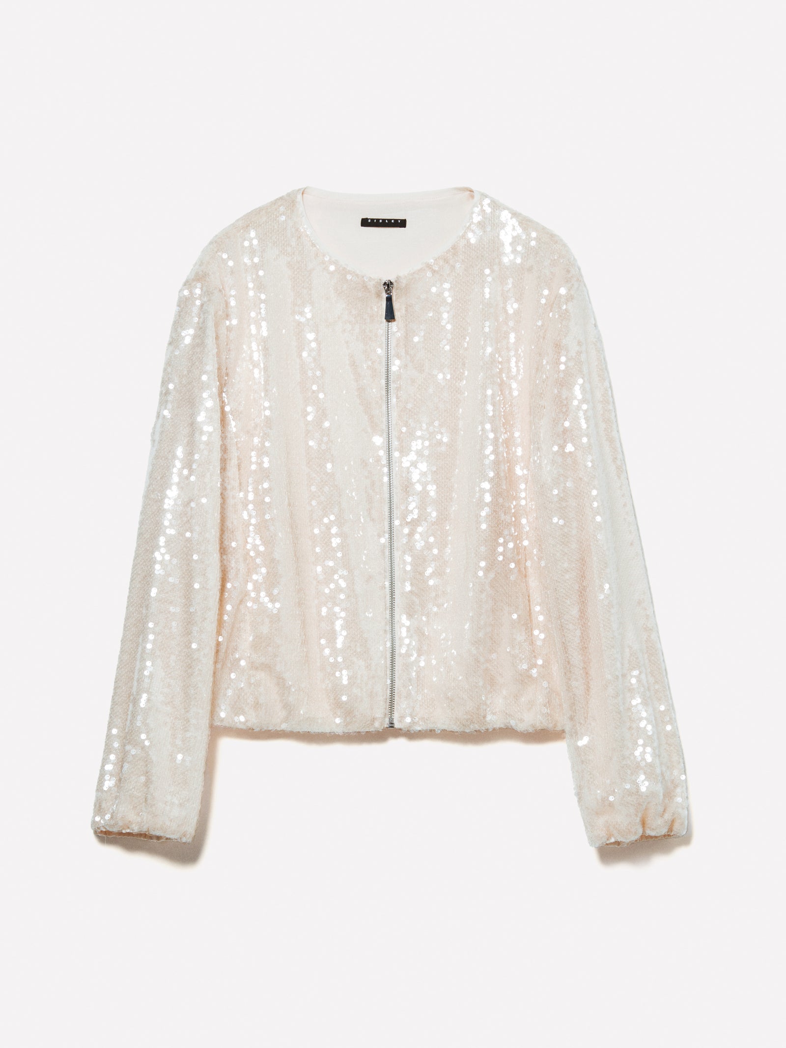 Bomber sabbia con paillettes da donna beige | Sisley Outlet