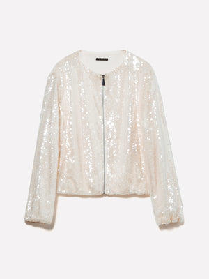 Bomber sabbia con paillettes