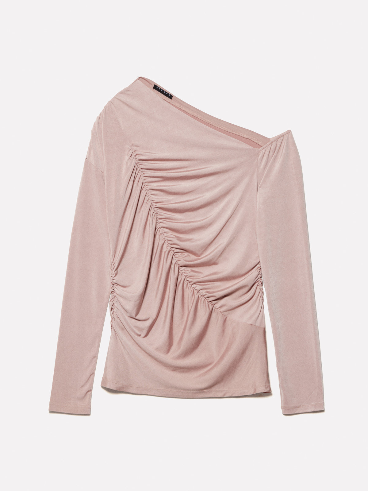 T-shirt nude con arriccio