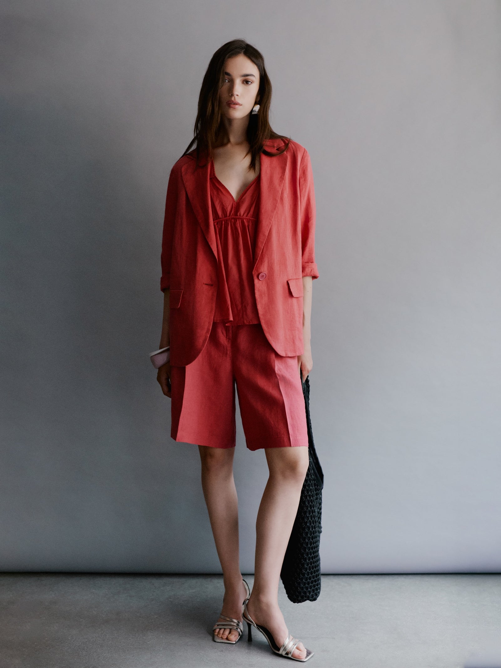 100% linen Bermuda shorts da donna fard 2 | Sisley Outlet