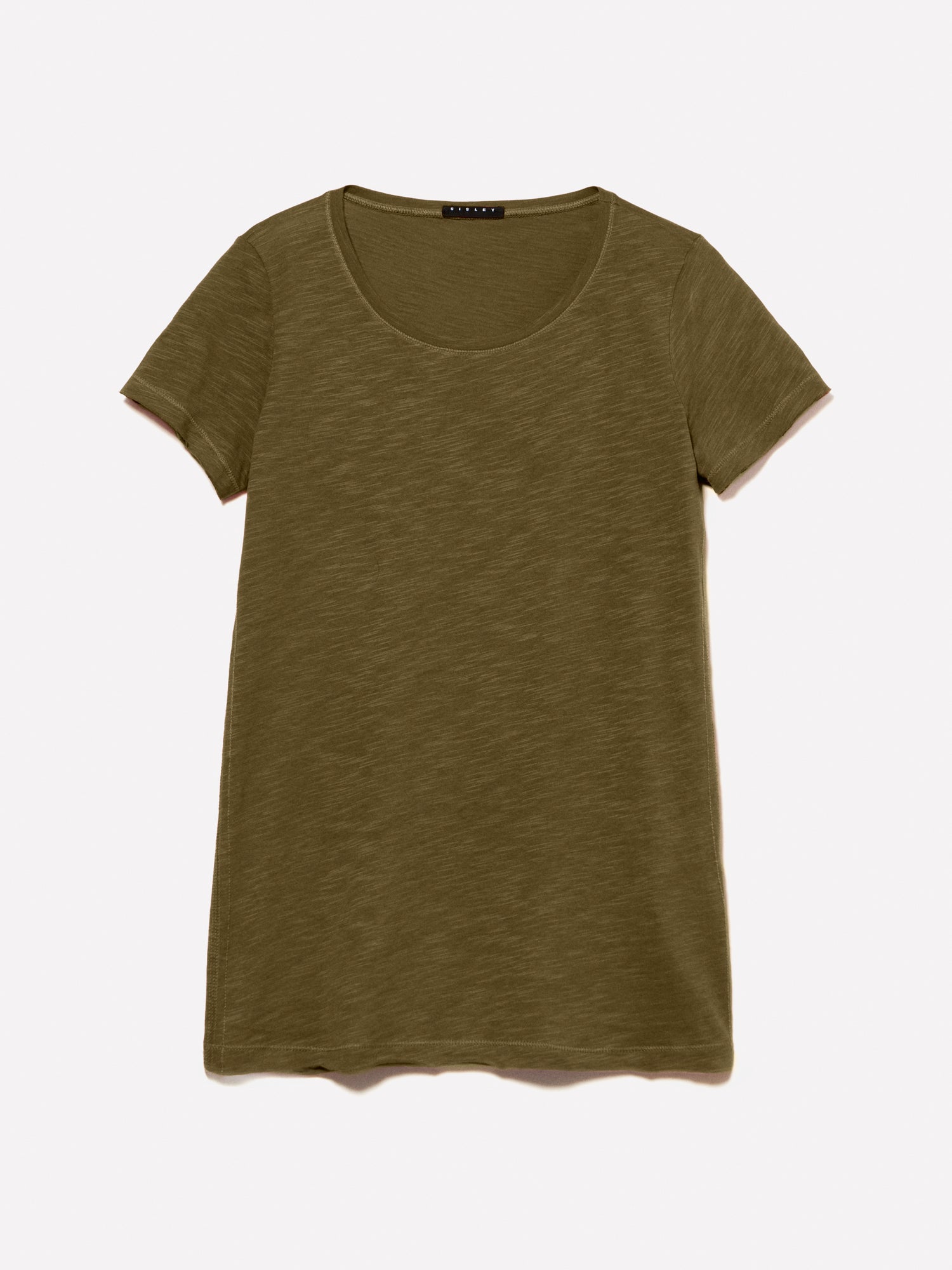 T-shirt con scollo rotondo da donna verde militare | Sisley Outlet