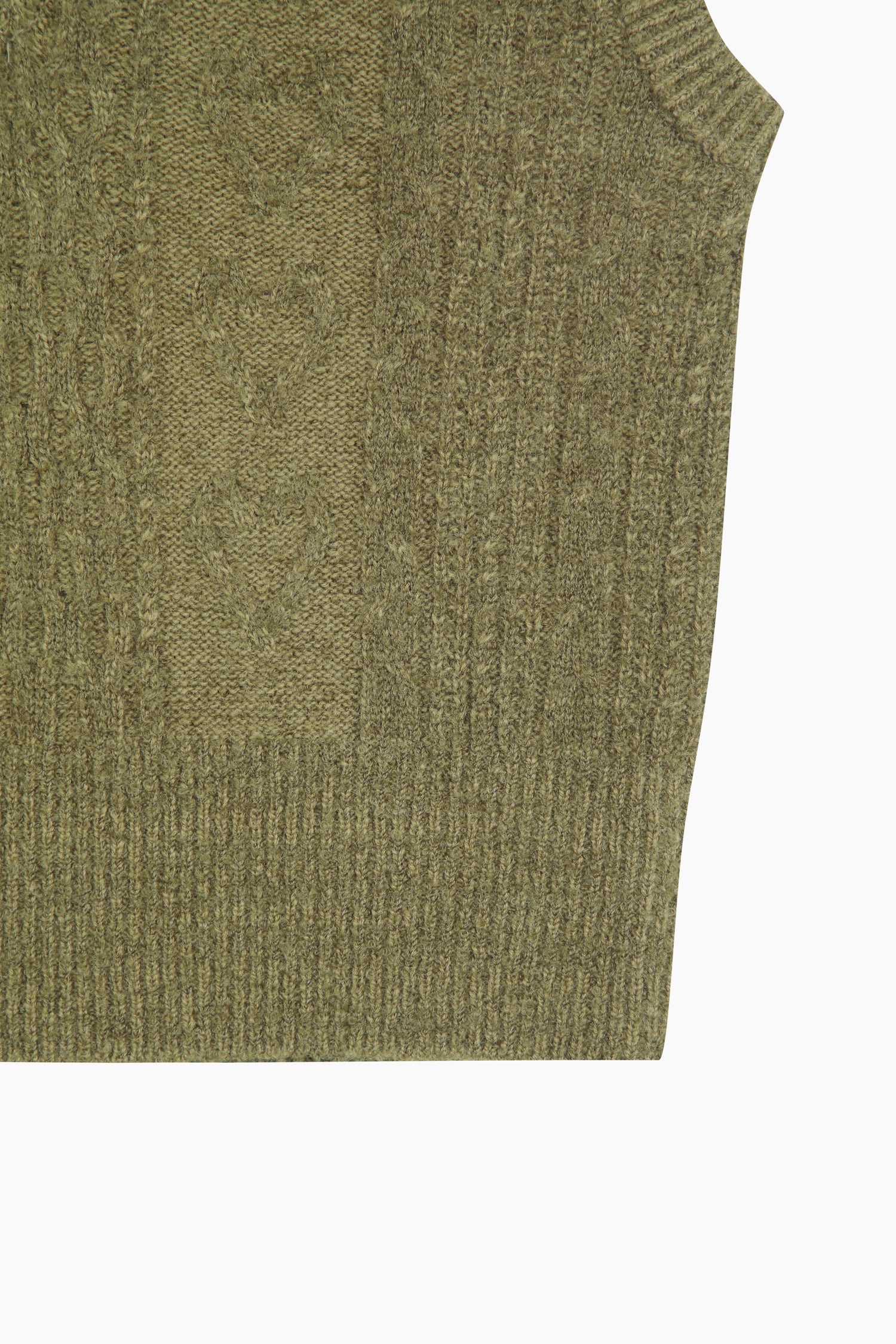 Gilet in maglia con trecce da donna verde oliva 4 | Sisley Outlet