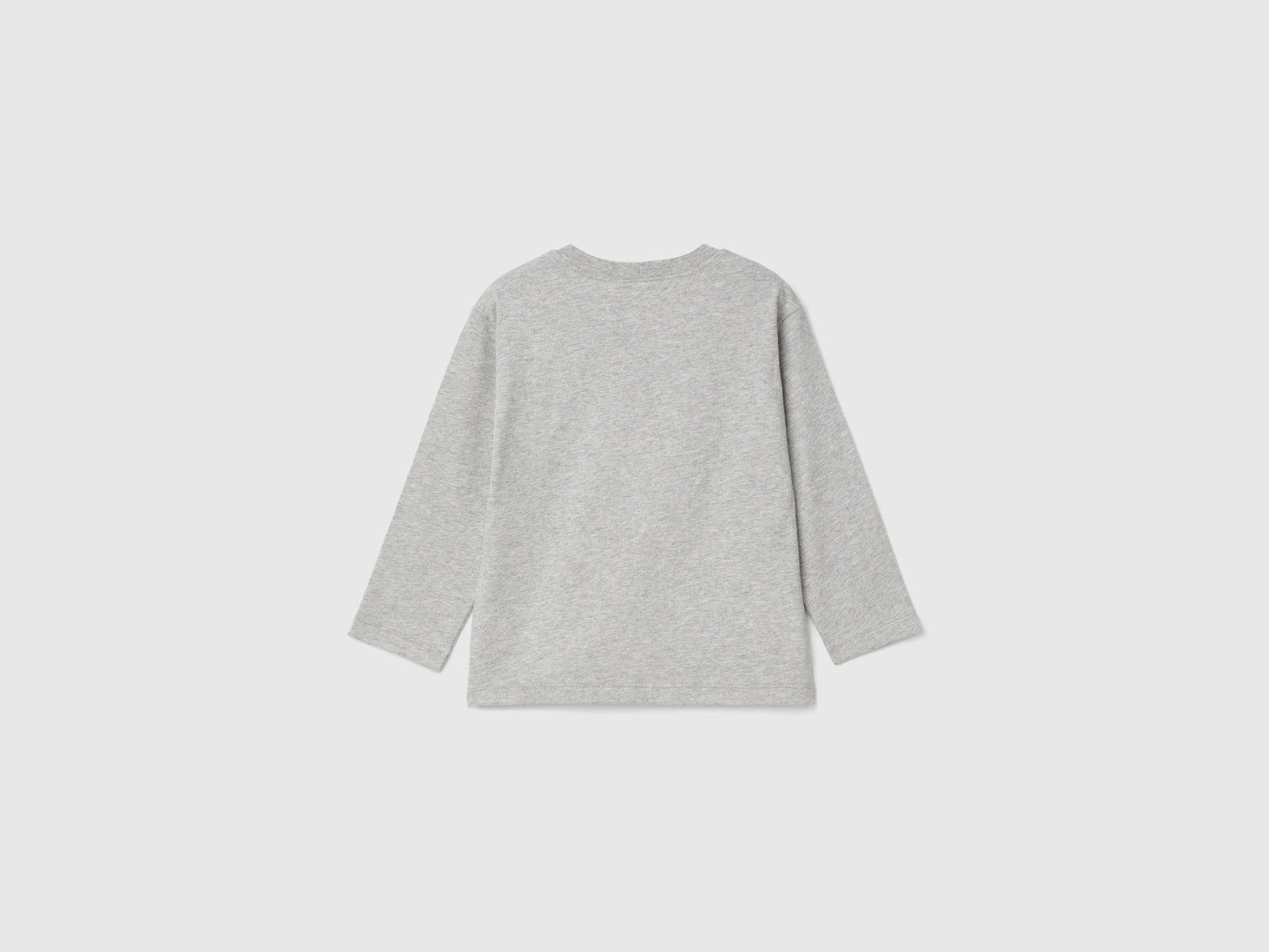 T-shirt con stampa in caldo cotone bio da bimbo grigio chiaro 2 | Benetton Outlet