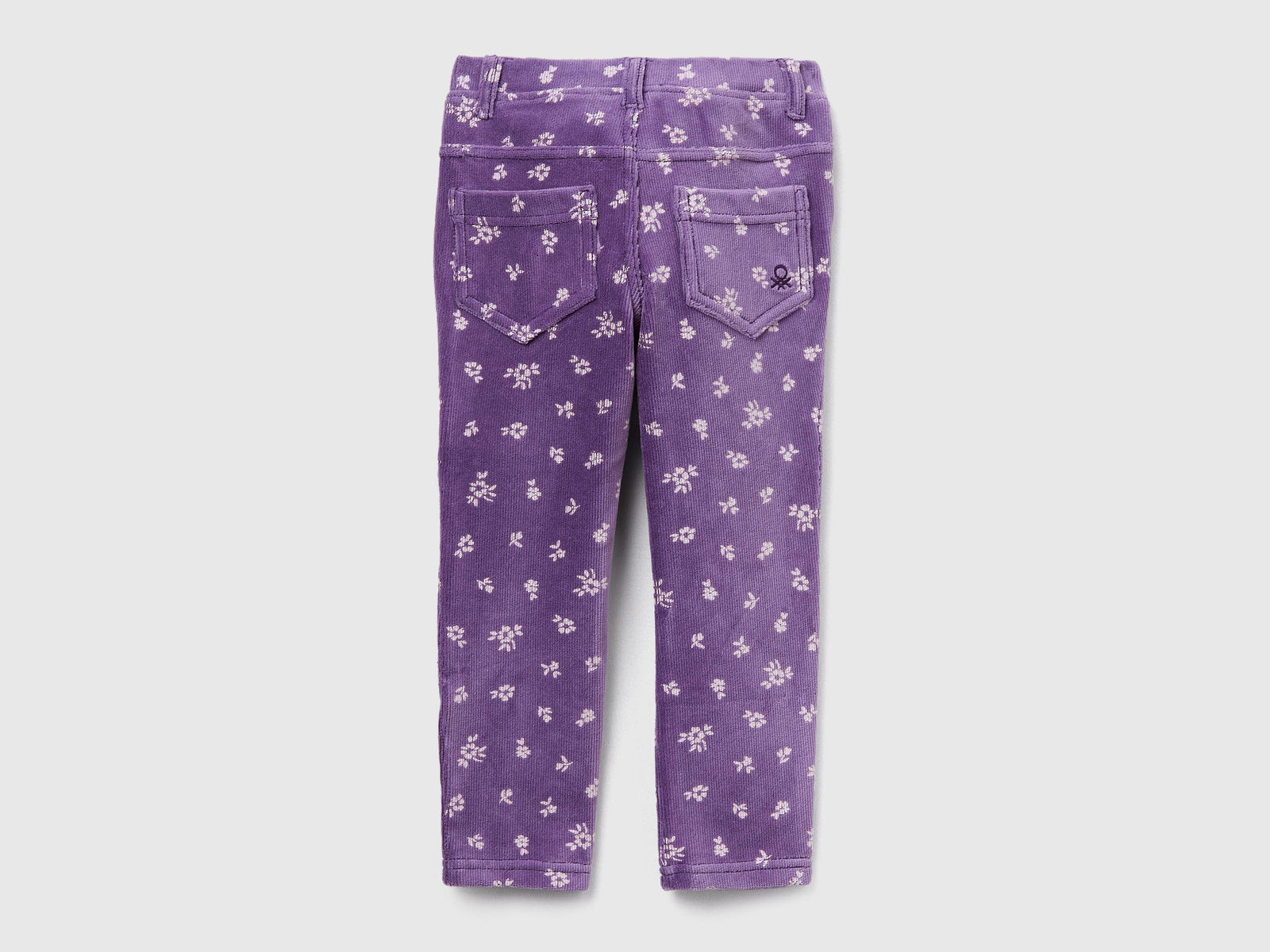 Pantaloni slim fit in ciniglia da bimba viola 2 | Benetton Outlet