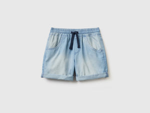 Bermuda effetto jeans con coulisse