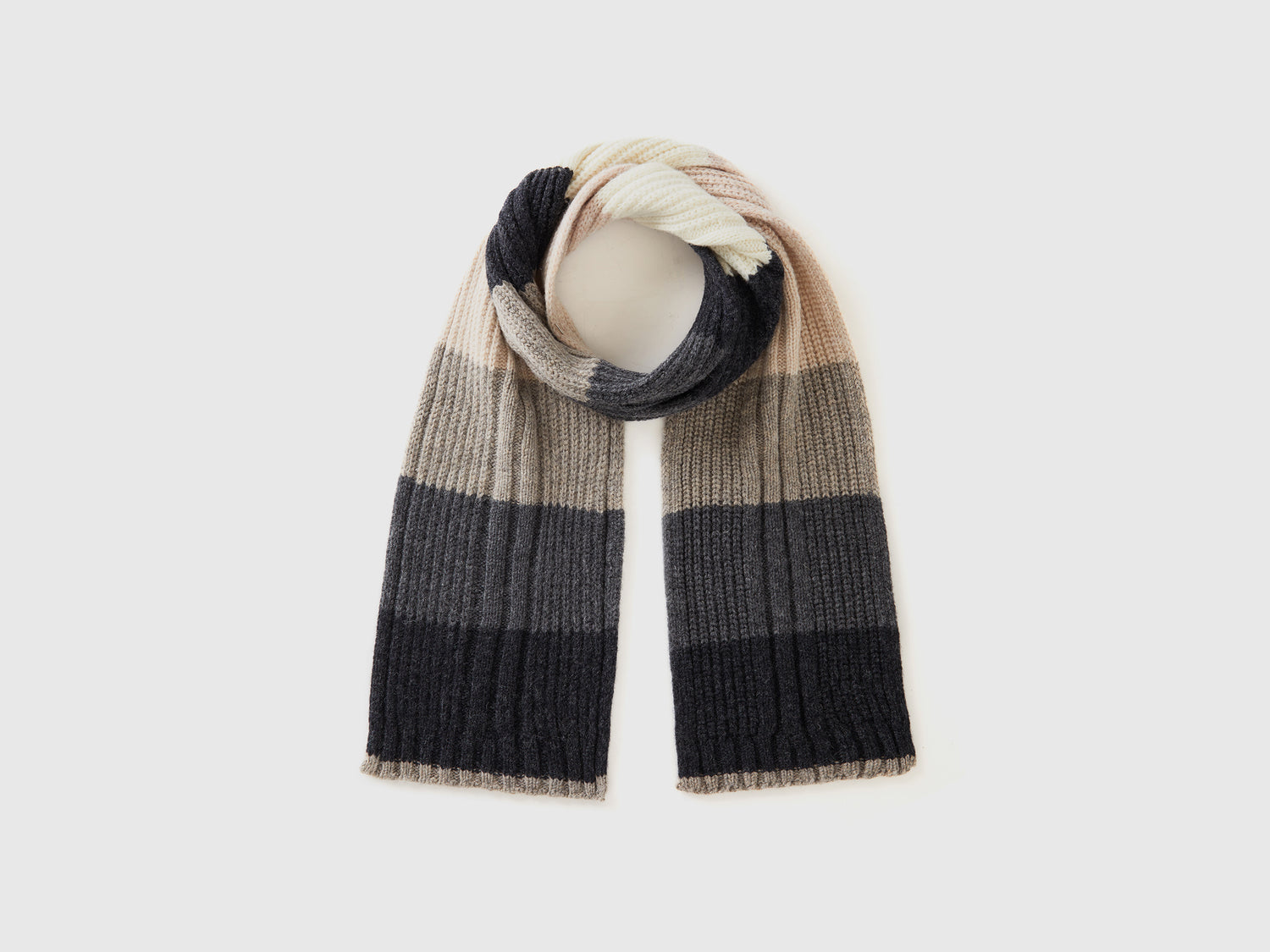 Sciarpa a righe in pura lana Shetland da uomo multi-color | Benetton Outlet