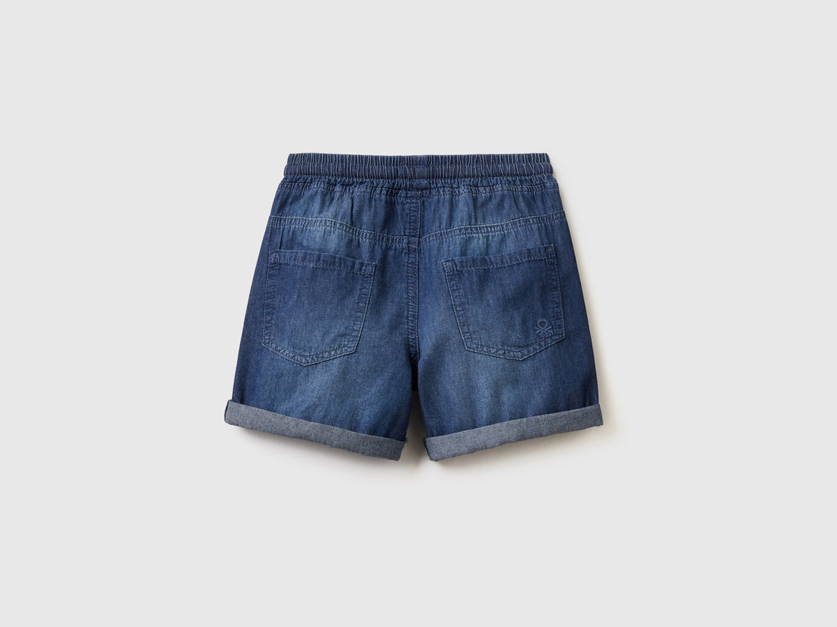 Bermuda effetto jeans con coulisse