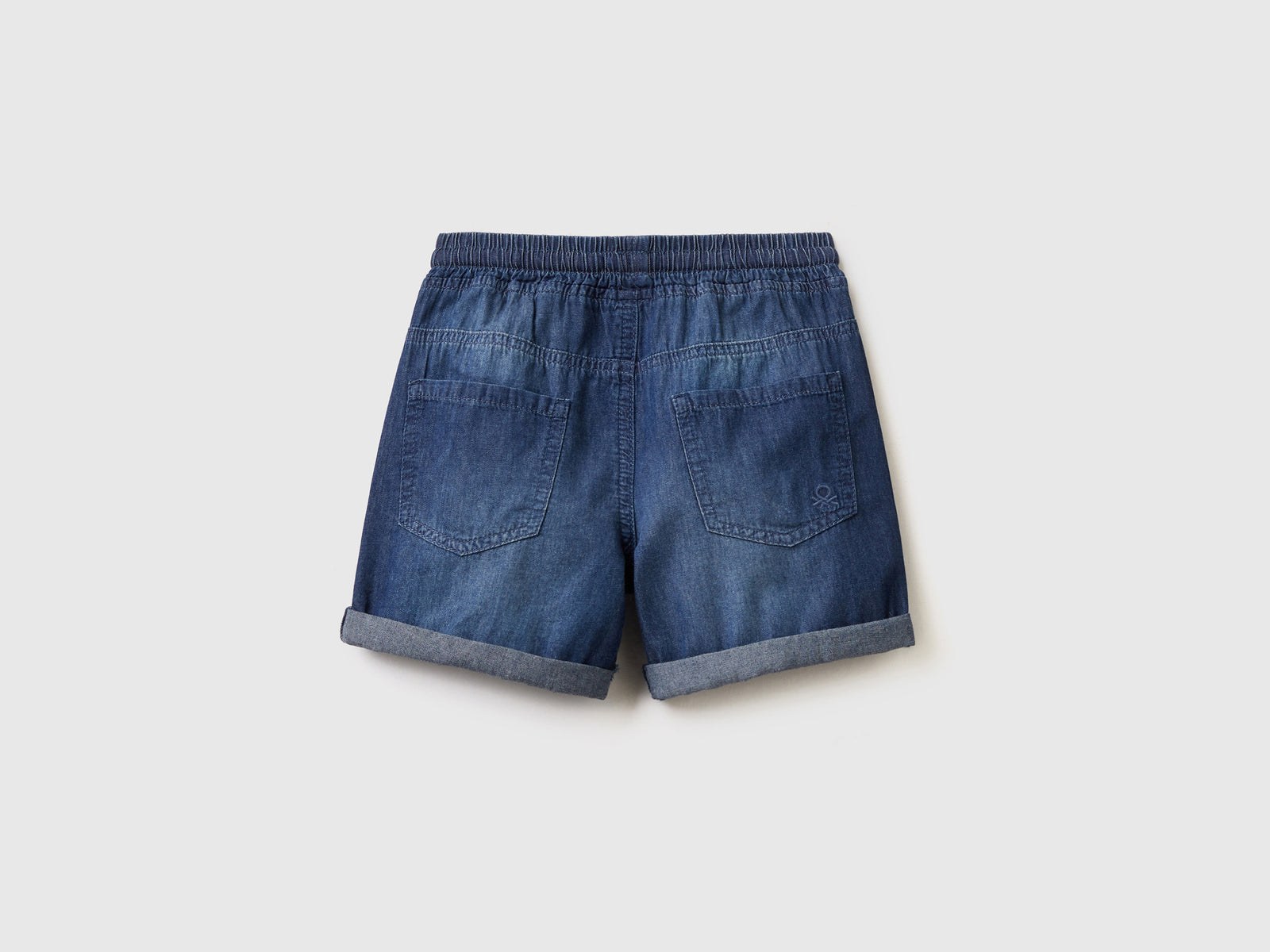 Bermuda effetto jeans con coulisse da bimbo blu 2 | Benetton Outlet