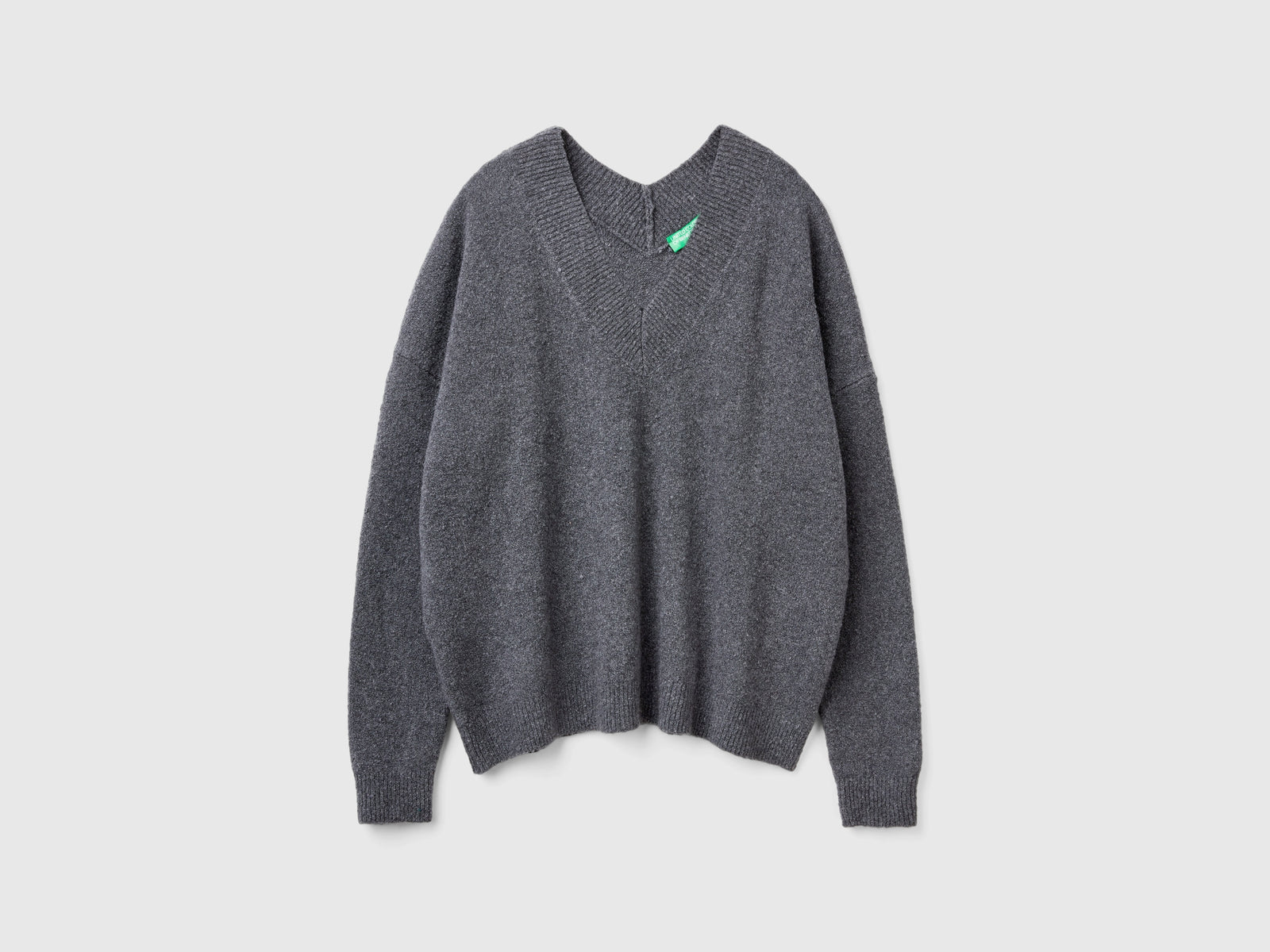 Maglia con scollo a V da donna grigio | Benetton Outlet