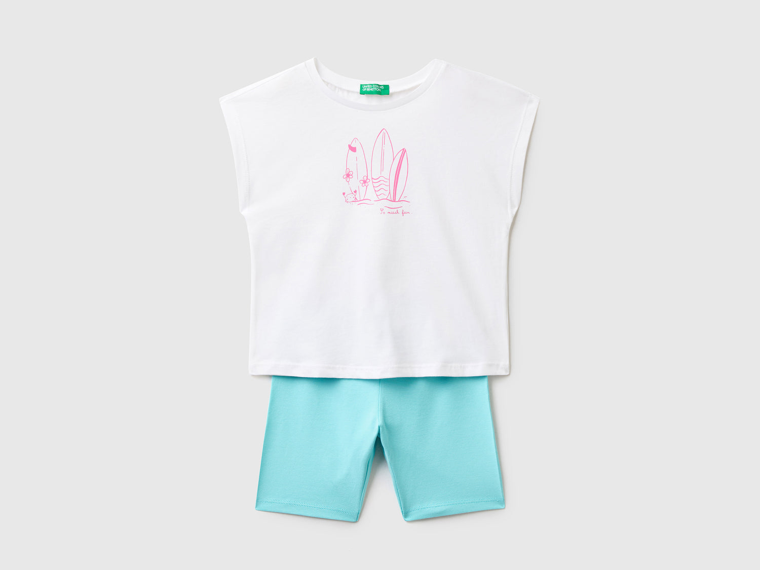 Completino coordinato in cotone da bimba bianco | Benetton Outlet