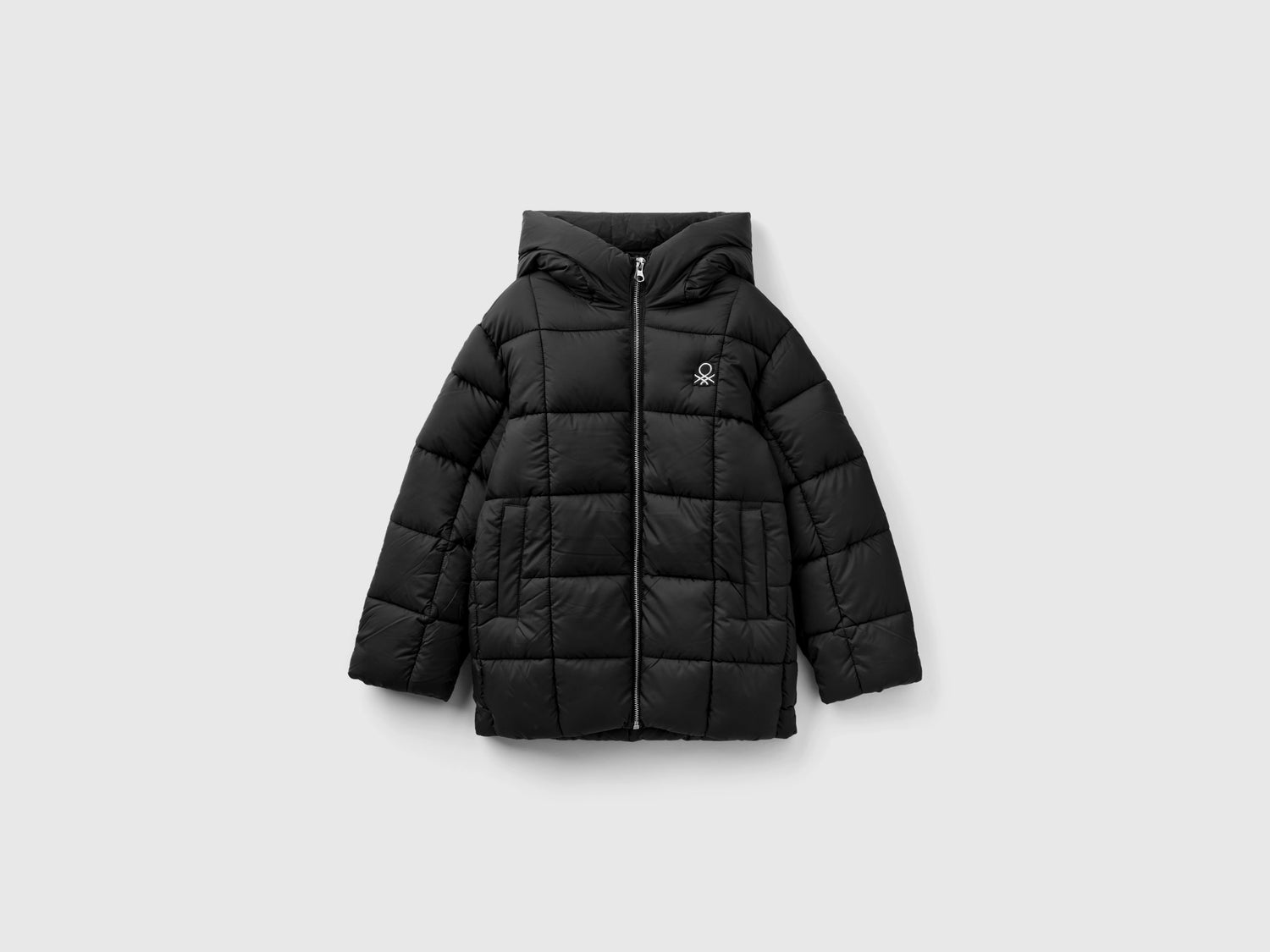 Giubbino lungo "Rain Defender" da bambina nero | Benetton Outlet