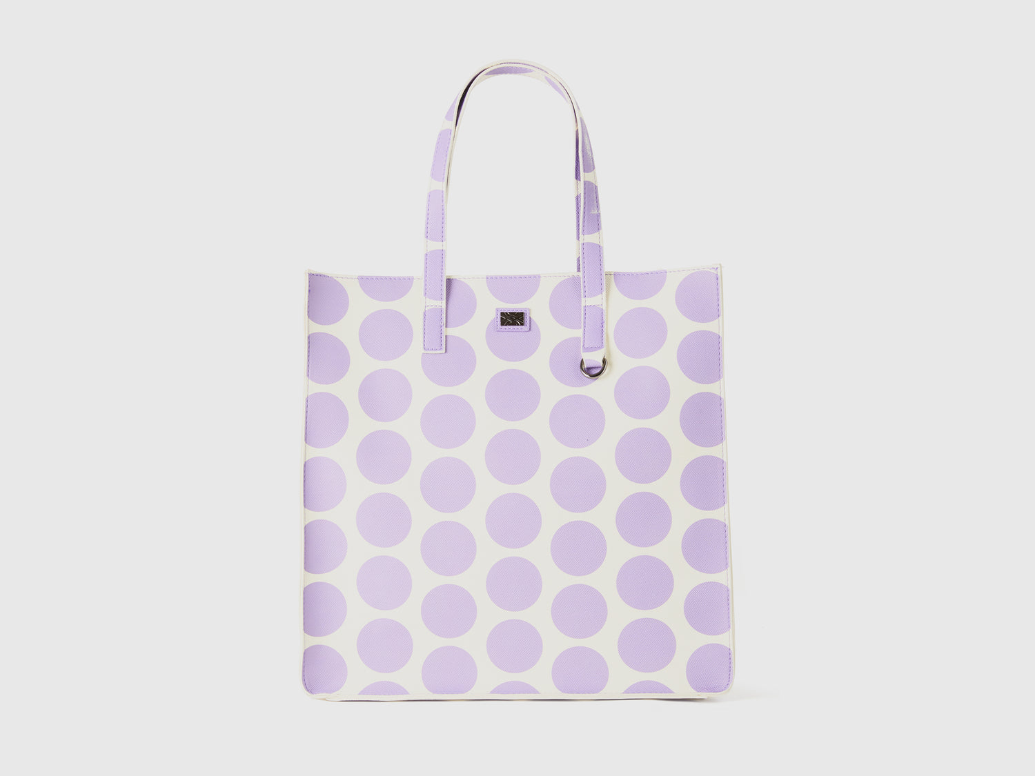 Shopping bag a pois lilla da donna bianco | Benetton Outlet