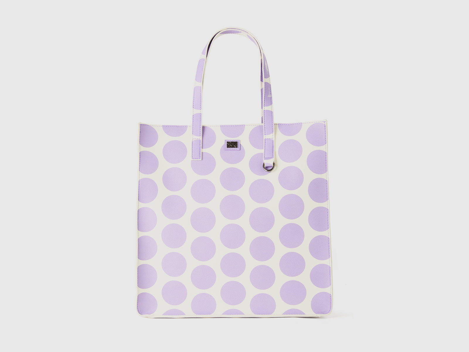 Shopping bag a pois lilla da donna bianco | Benetton Outlet