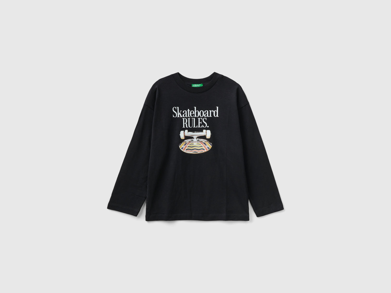 T-shirt con stampa fotografica da bambino nero | Benetton Outlet
