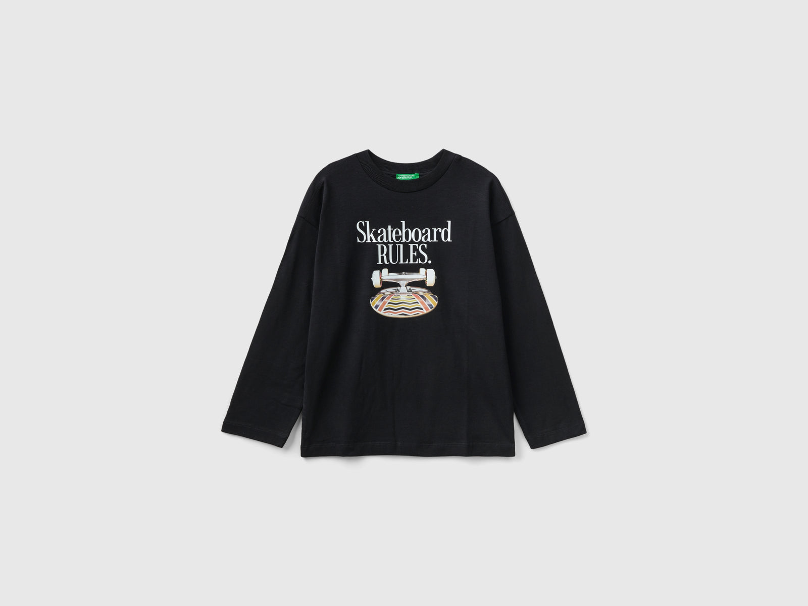 T-shirt con stampa fotografica da bambino nero | Benetton Outlet