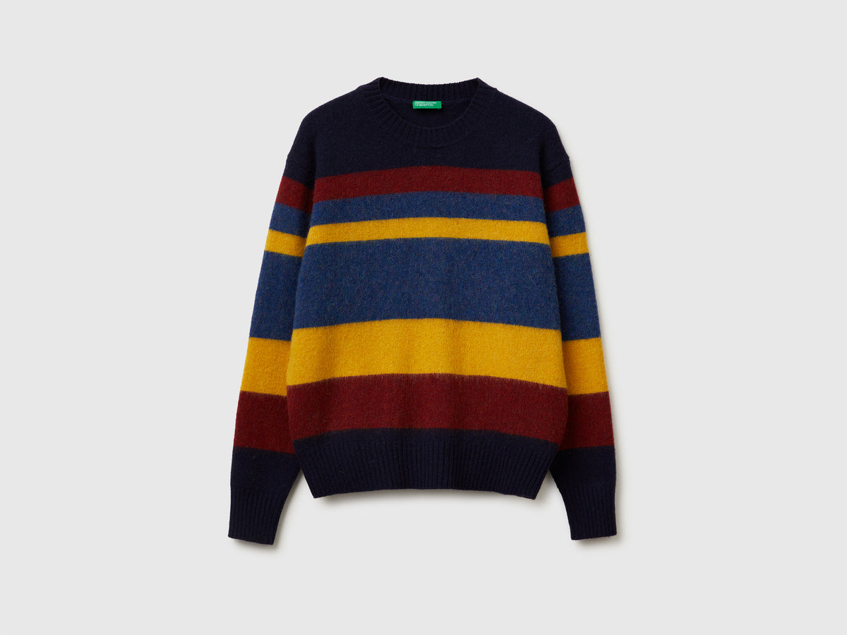 Maglia a righe in lana Shetland