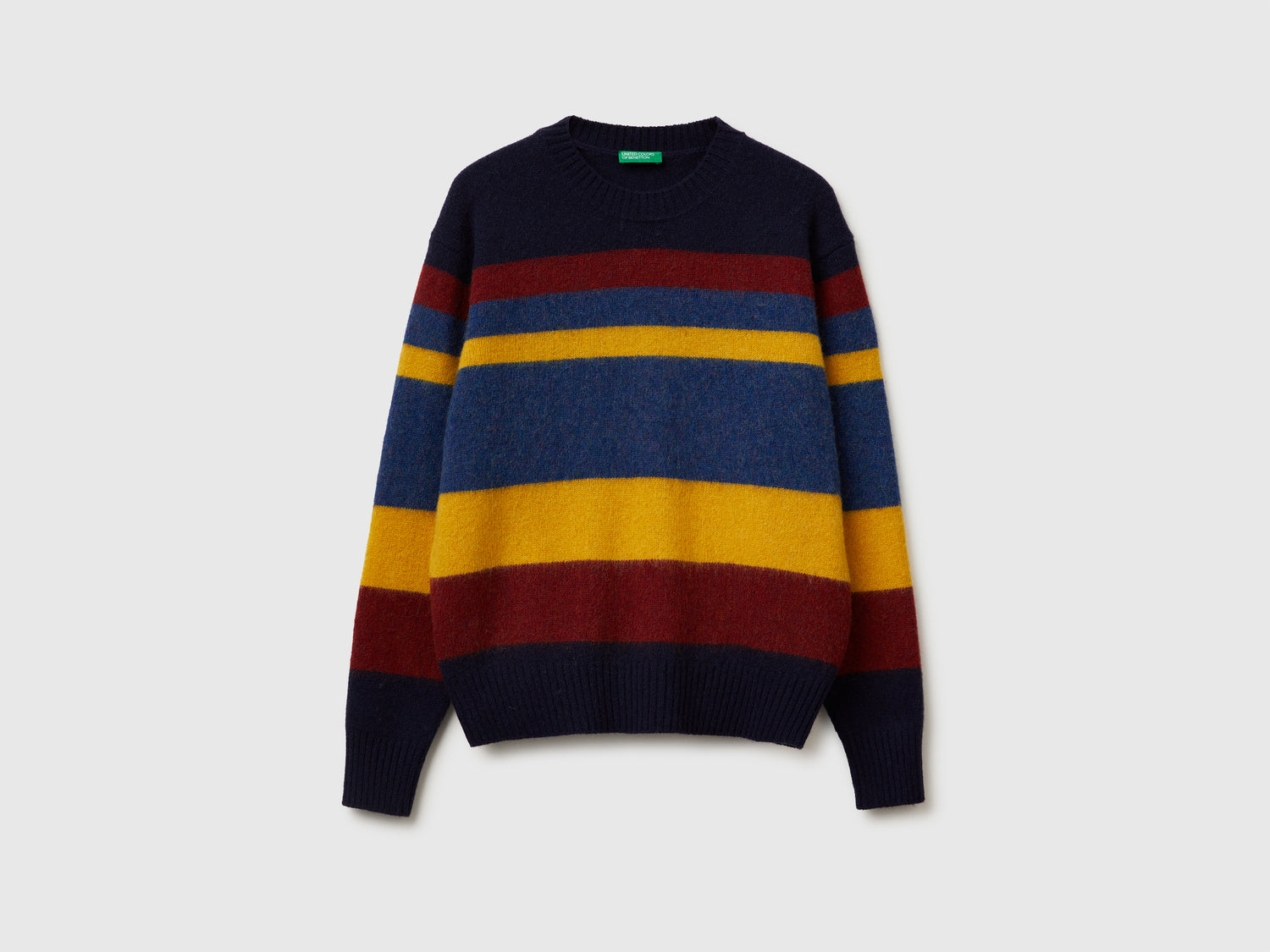 Maglia a righe in lana Shetland da uomo blu | Benetton Outlet
