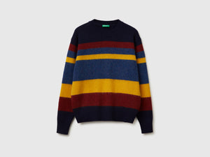 Maglia a righe in lana Shetland