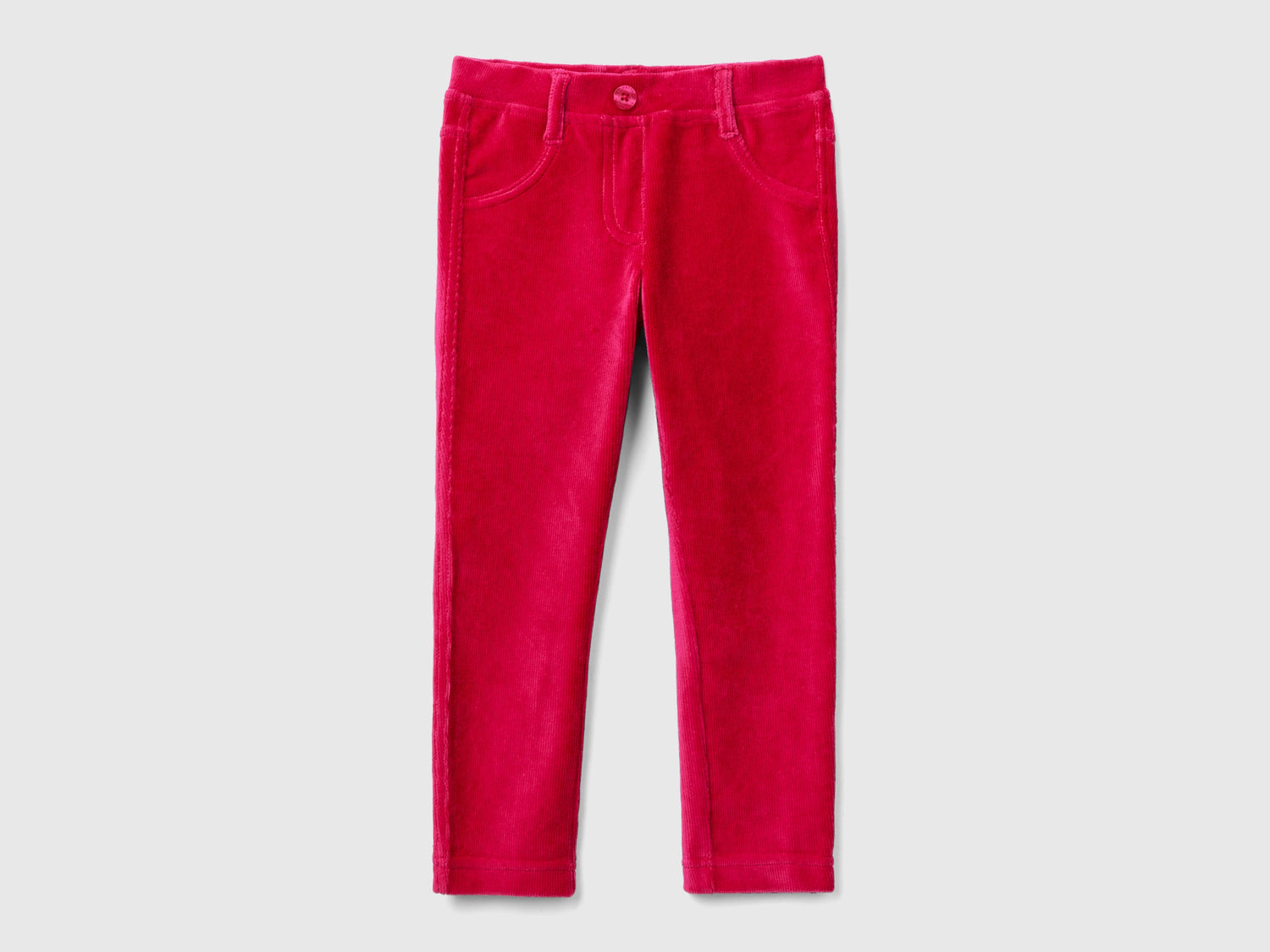 Pantaloni in ciniglia a costine da bimba ciclamino | Benetton Outlet