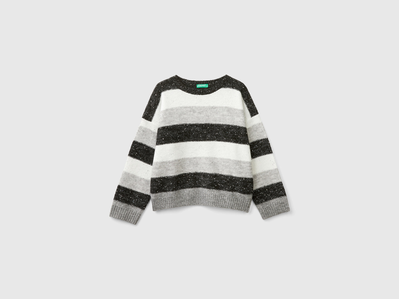 Maglia con tessuto riciclato e paillettes da bambina multi-color | Benetton Outlet