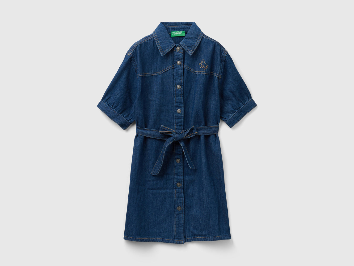 Chemisier di jeans da bambina blu scuro | Benetton Outlet