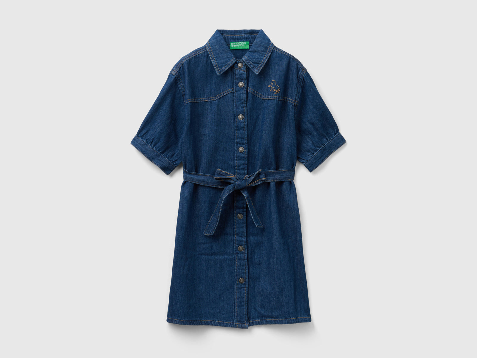 Chemisier di jeans da bambina blu scuro | Benetton Outlet
