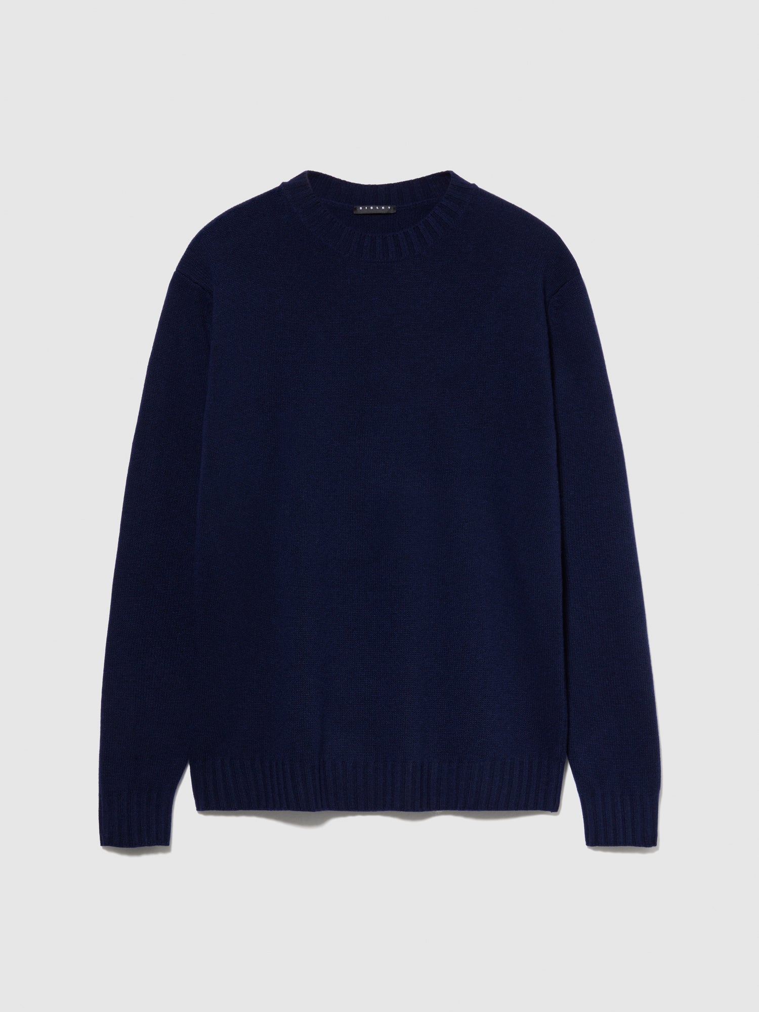 Maglia girocollo in misto lana da uomo blu scuro | Sisley Outlet