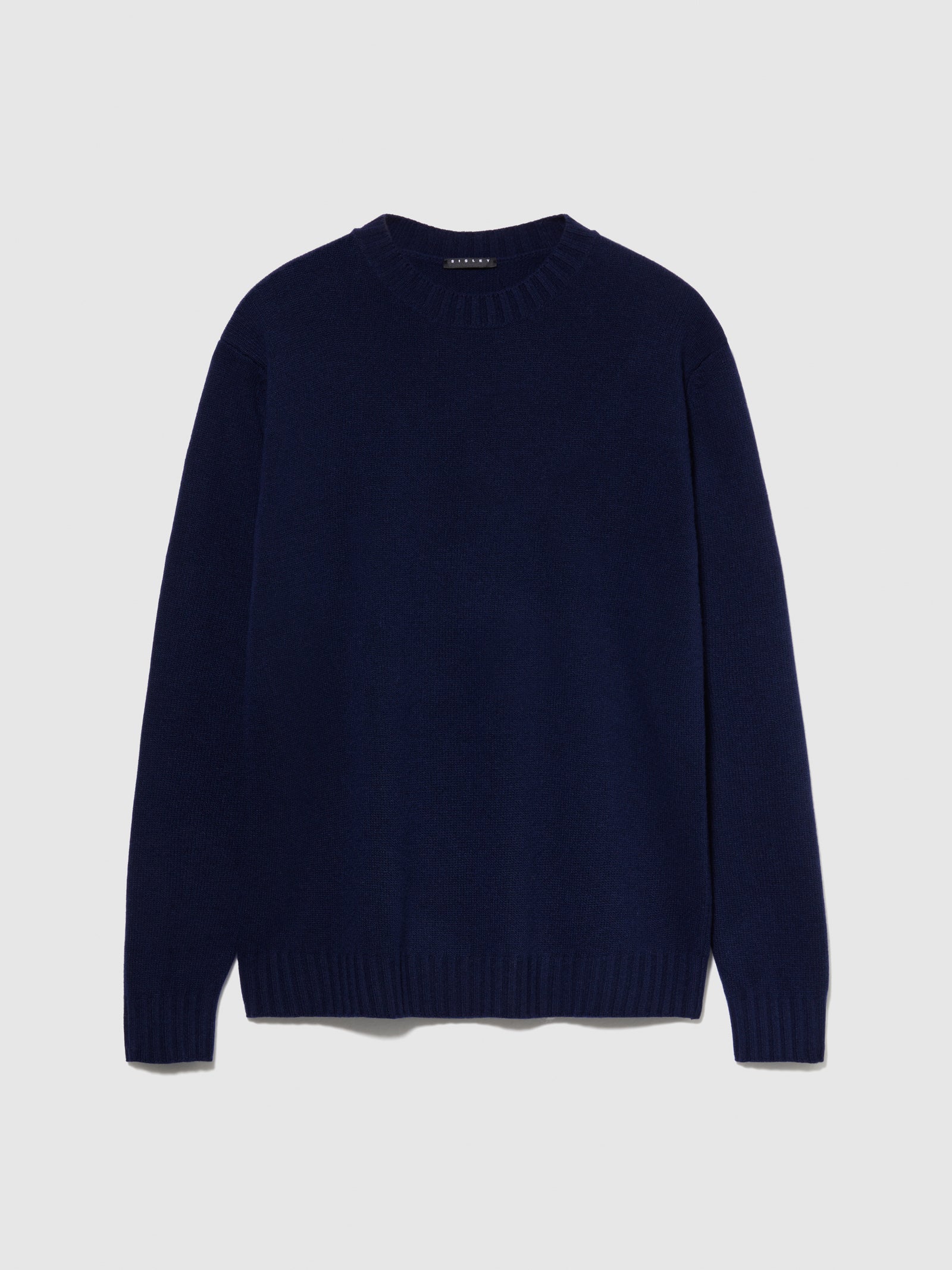 Maglia girocollo in misto lana da uomo blu scuro | Sisley Outlet