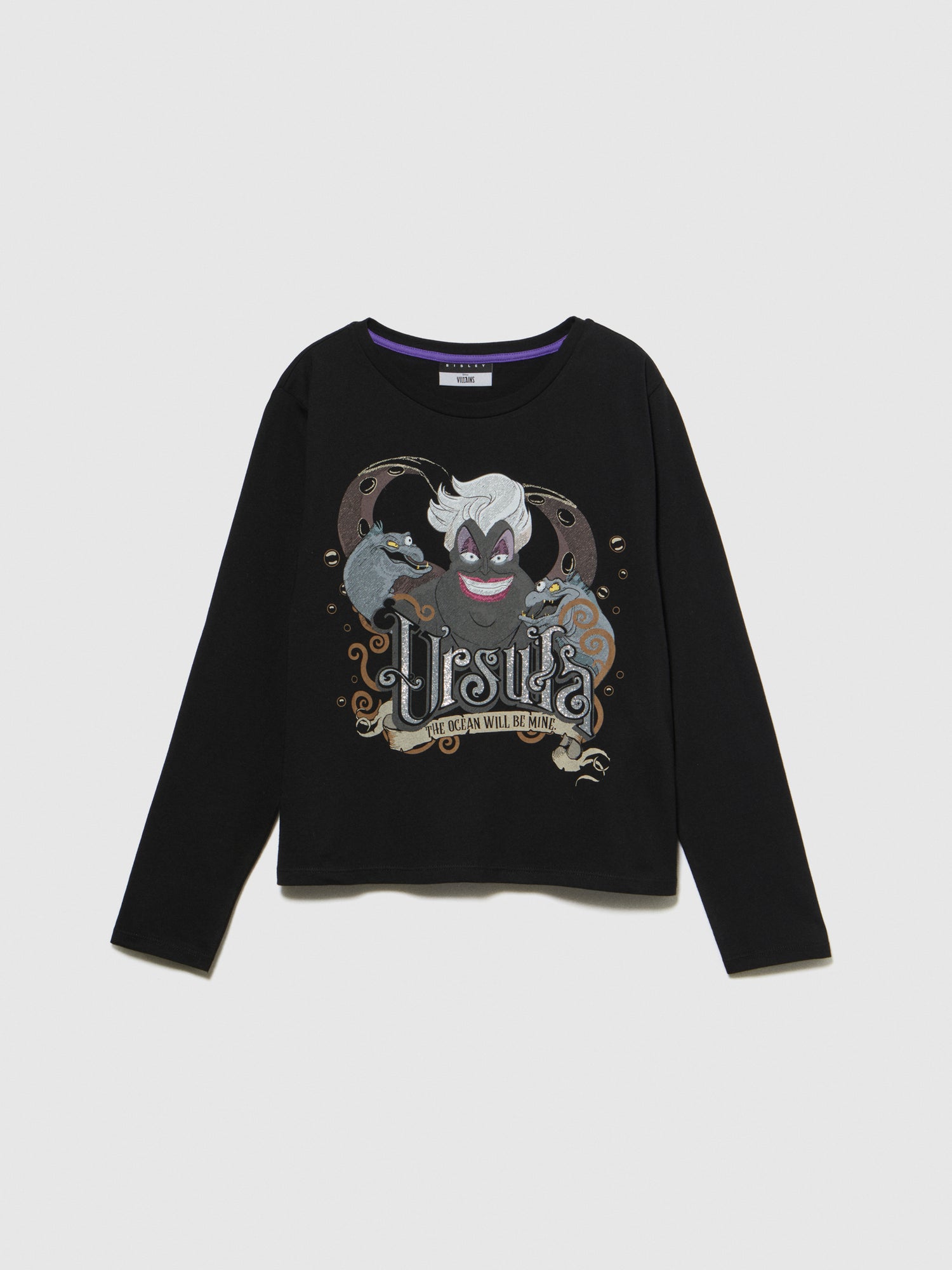 T-shirt con glitter e stampa ©Disney da bambina nero | Sisley young Outlet