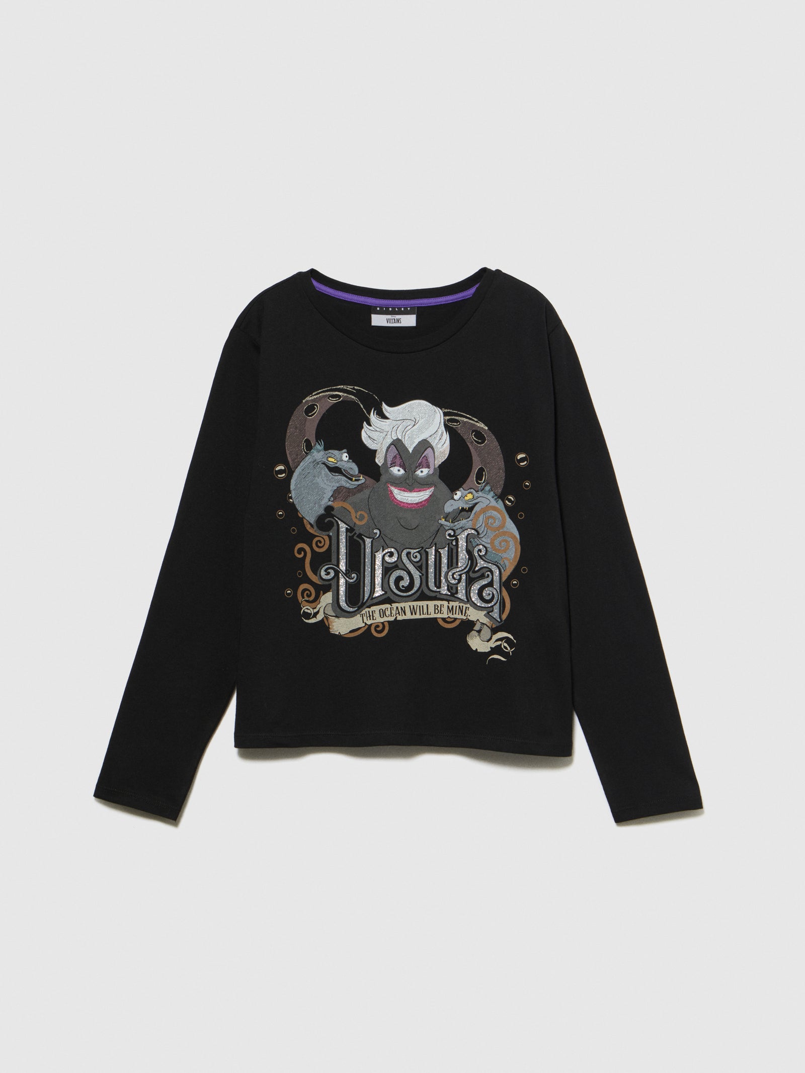 T-shirt con glitter e stampa ©Disney da bambina nero | Sisley young Outlet
