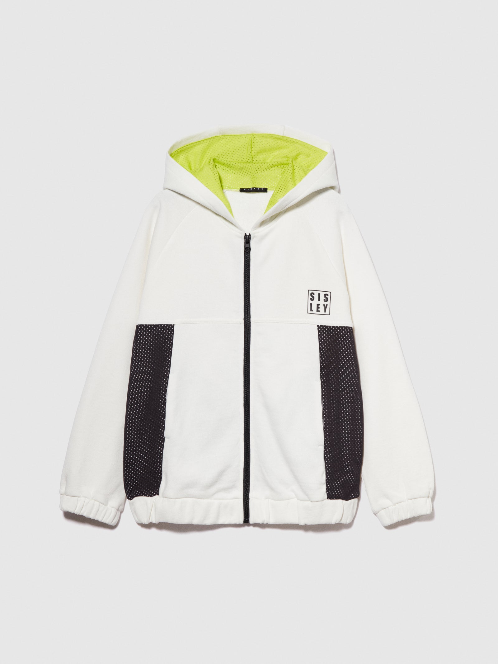 Felpa sporty con logo da bambino bianco | Sisley young Outlet