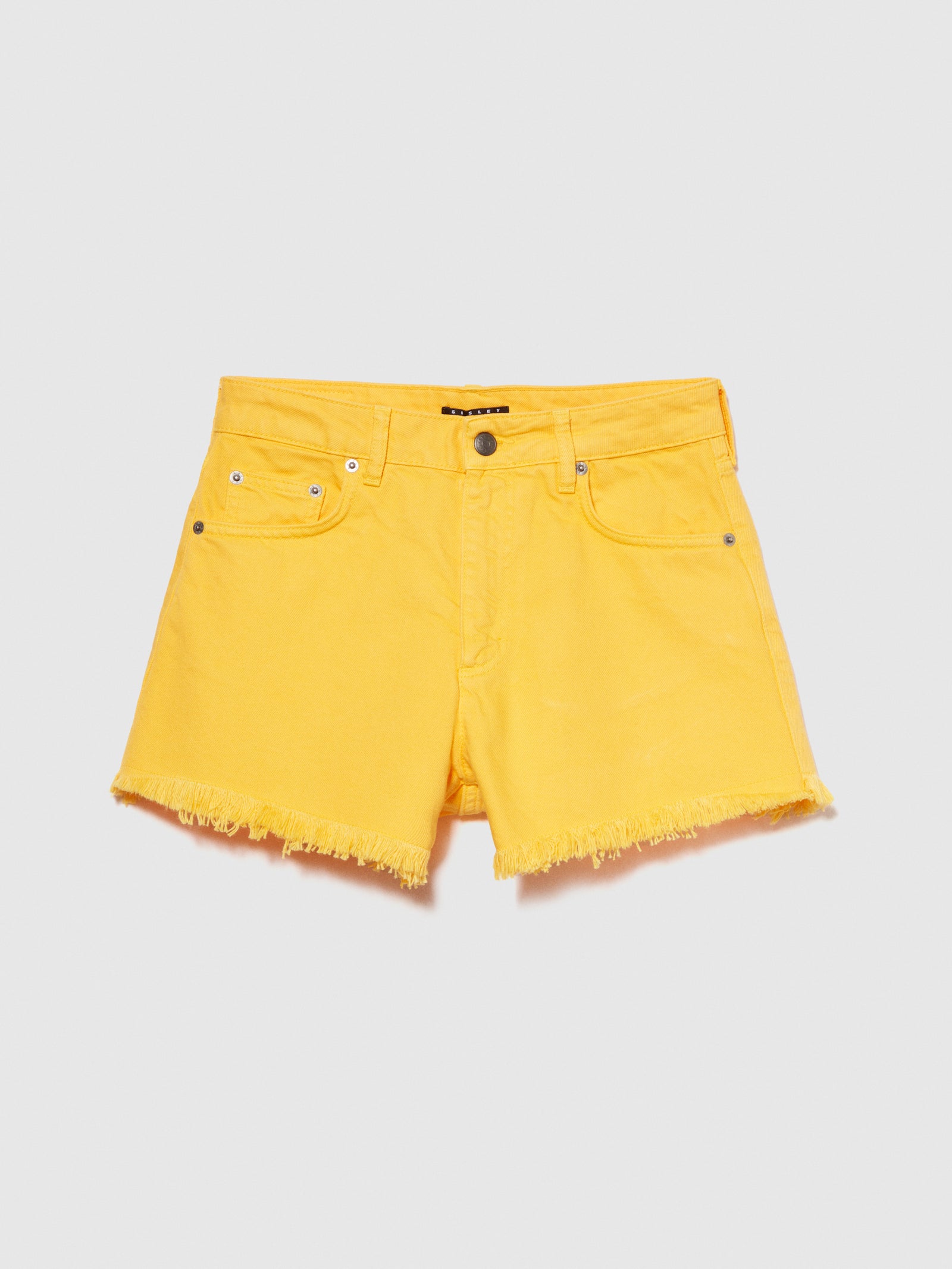 Shorts di jeans sfrangiati da donna giallo | Sisley Outlet