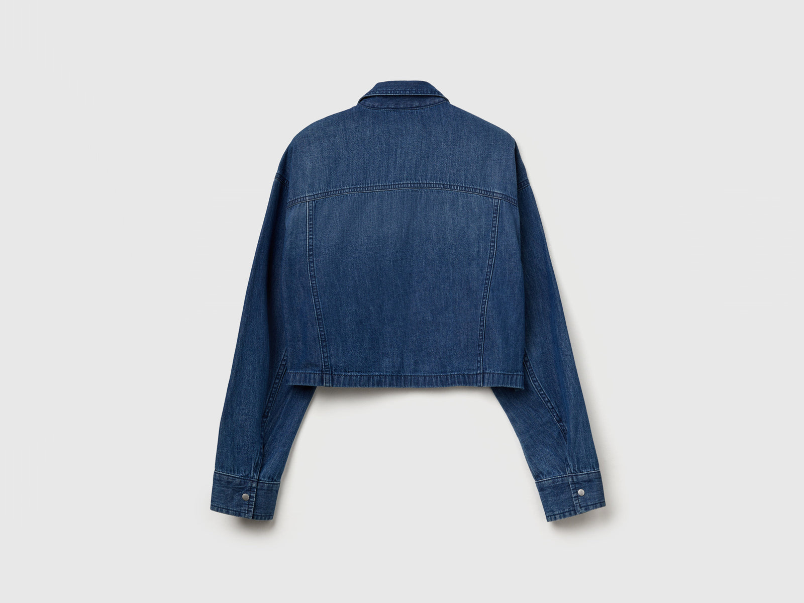 Camicia di jeans cropped da donna blu 2 | Benetton Outlet