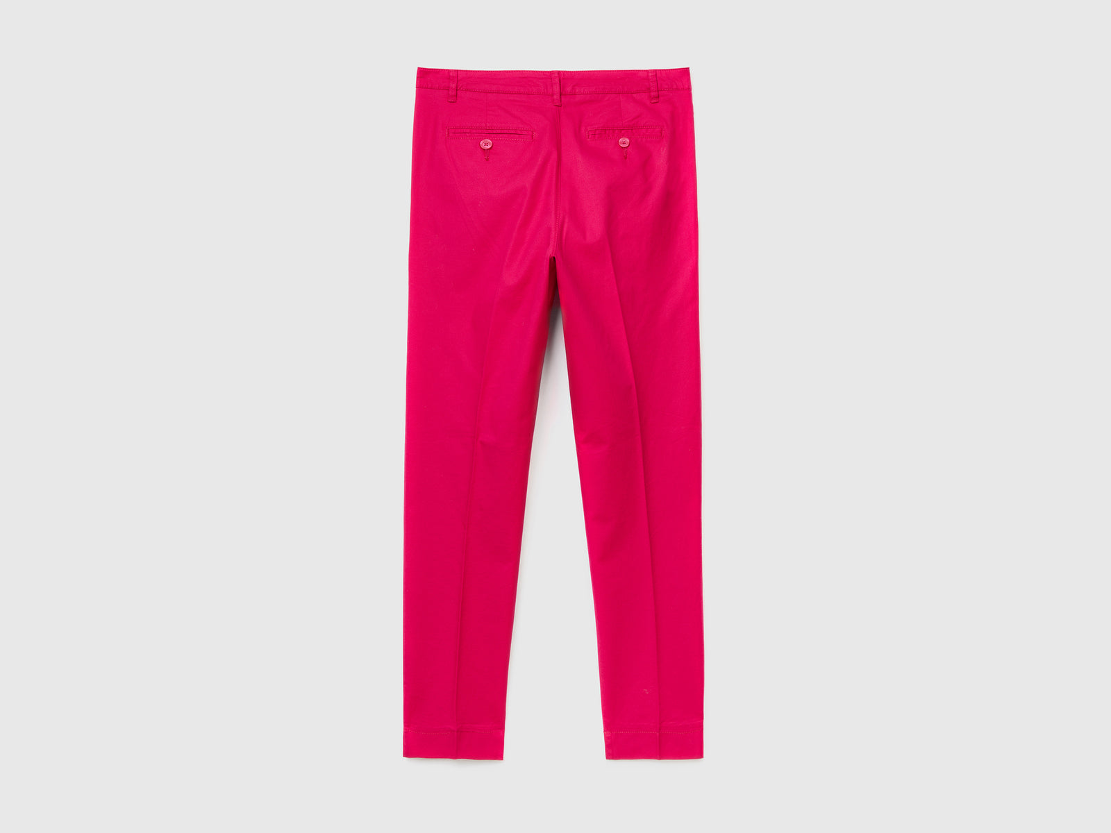Chino in cotone stretch da donna fucsia 2 | Benetton Outlet