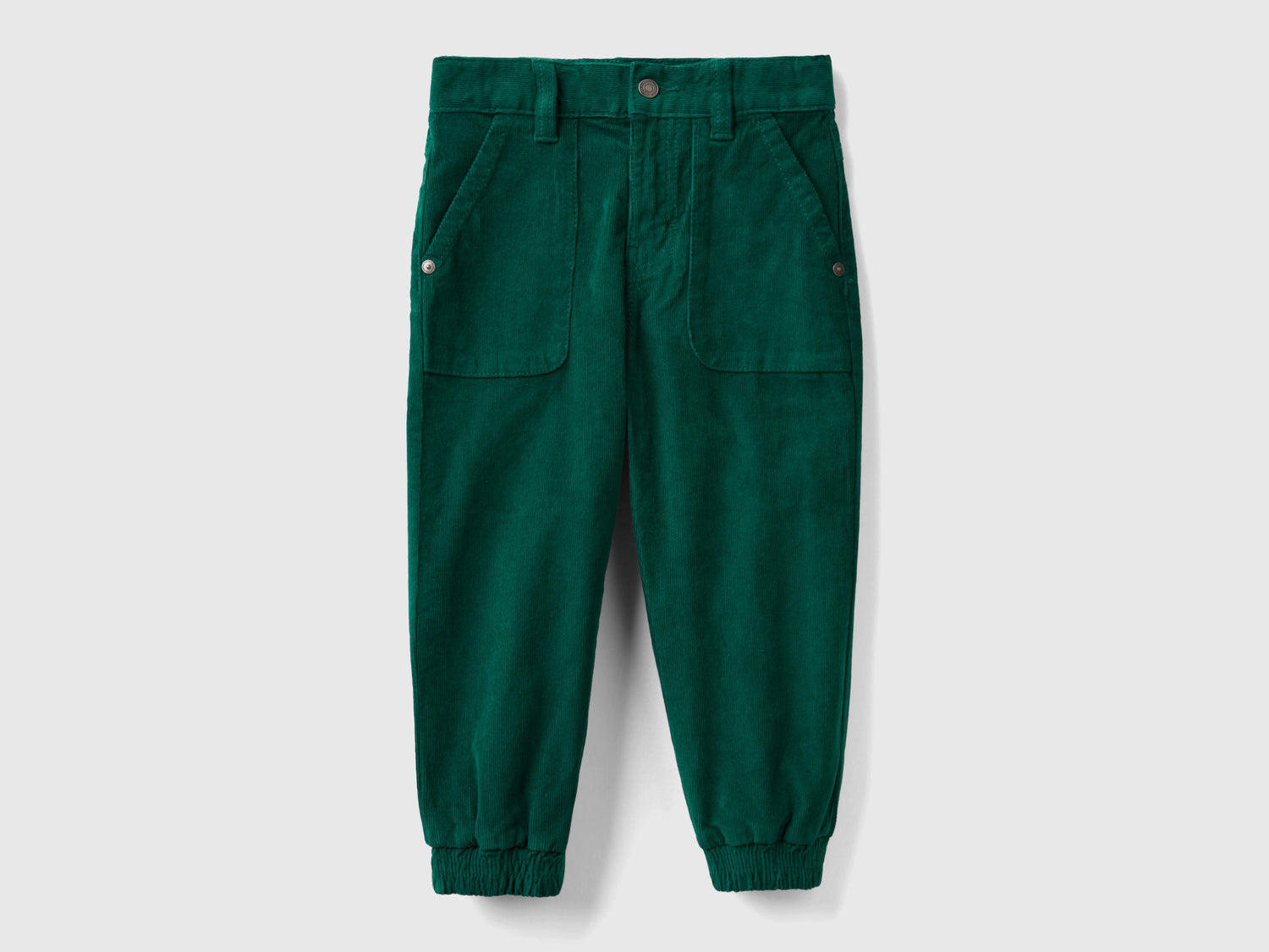 Pantaloni in velluto stretch da bimbo verde scuro | Benetton Outlet