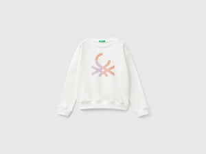 100% cotton sweatshirt with glitter logo