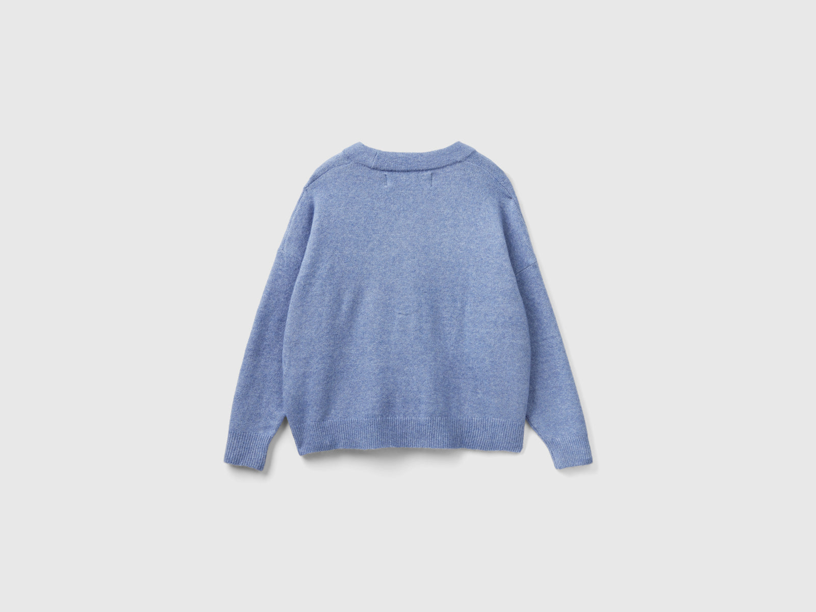 Cardigan over in filato riciclato da donna azzurro 2 | Benetton Outlet
