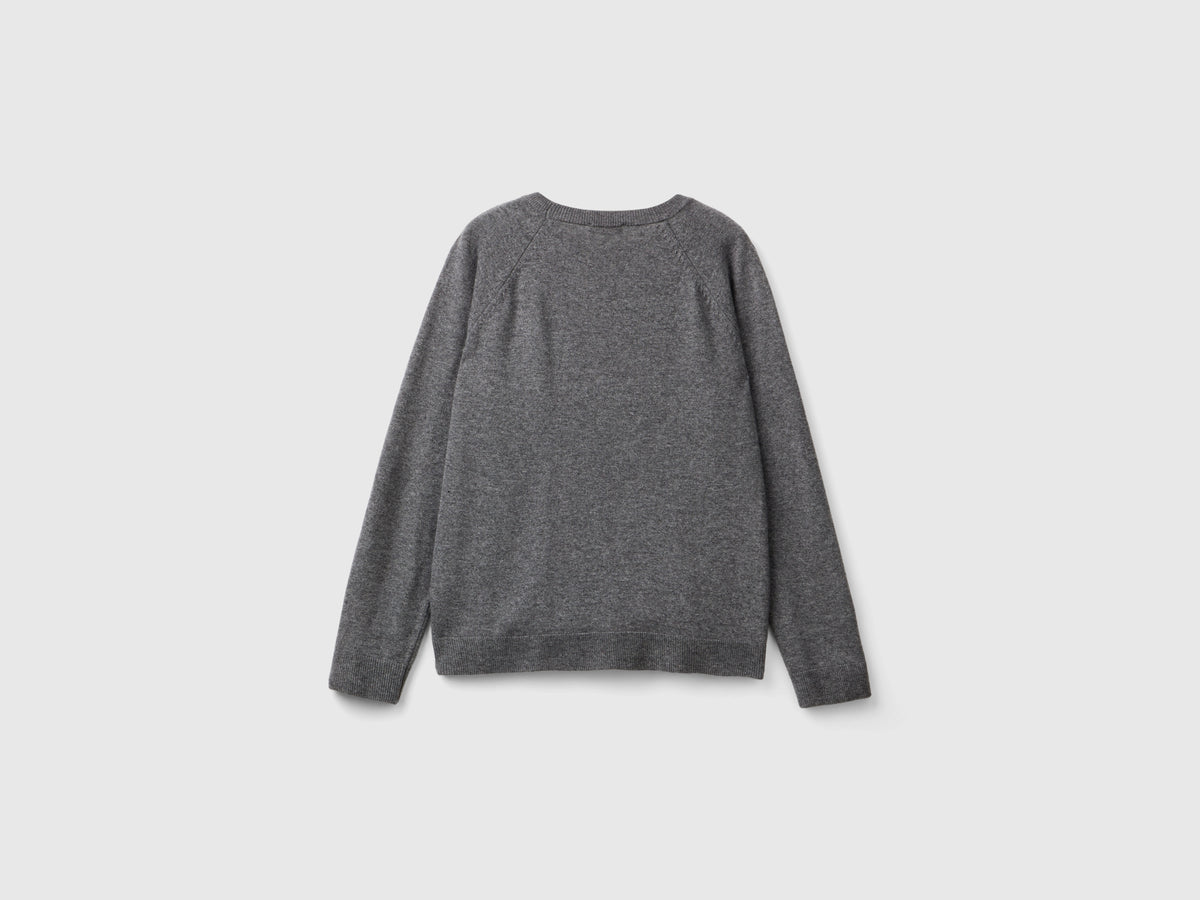 Maglia girocollo in misto lana e cashmere