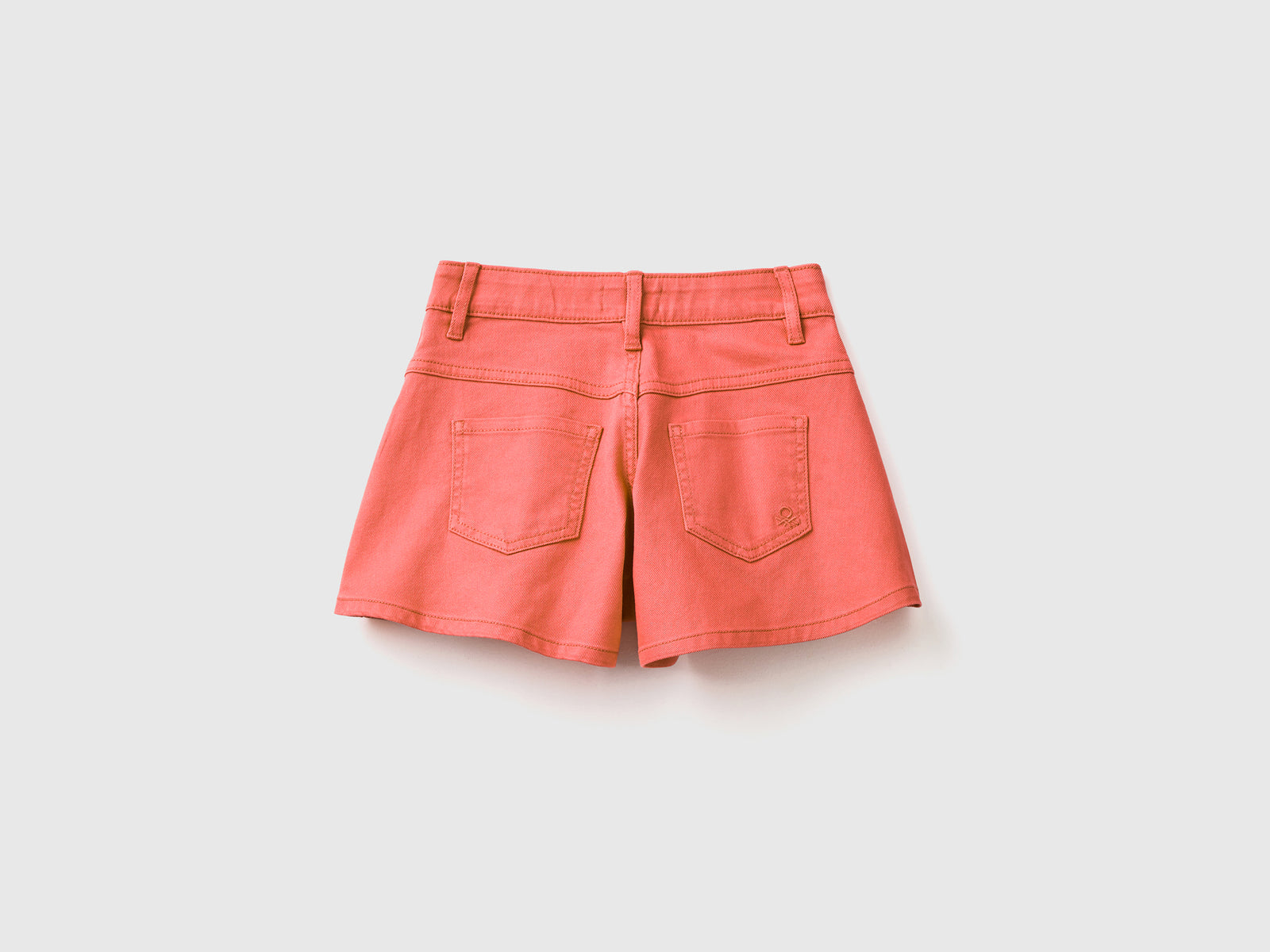 Pantaloncini corti in cotone elasticizzato da bambina arancione 2 | Benetton Outlet