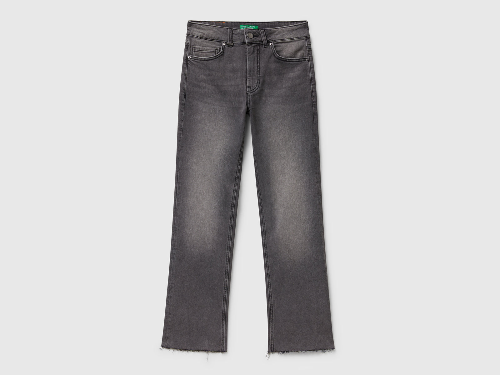 Jeans cropped in cotone da donna grigio scuro | Benetton Outlet
