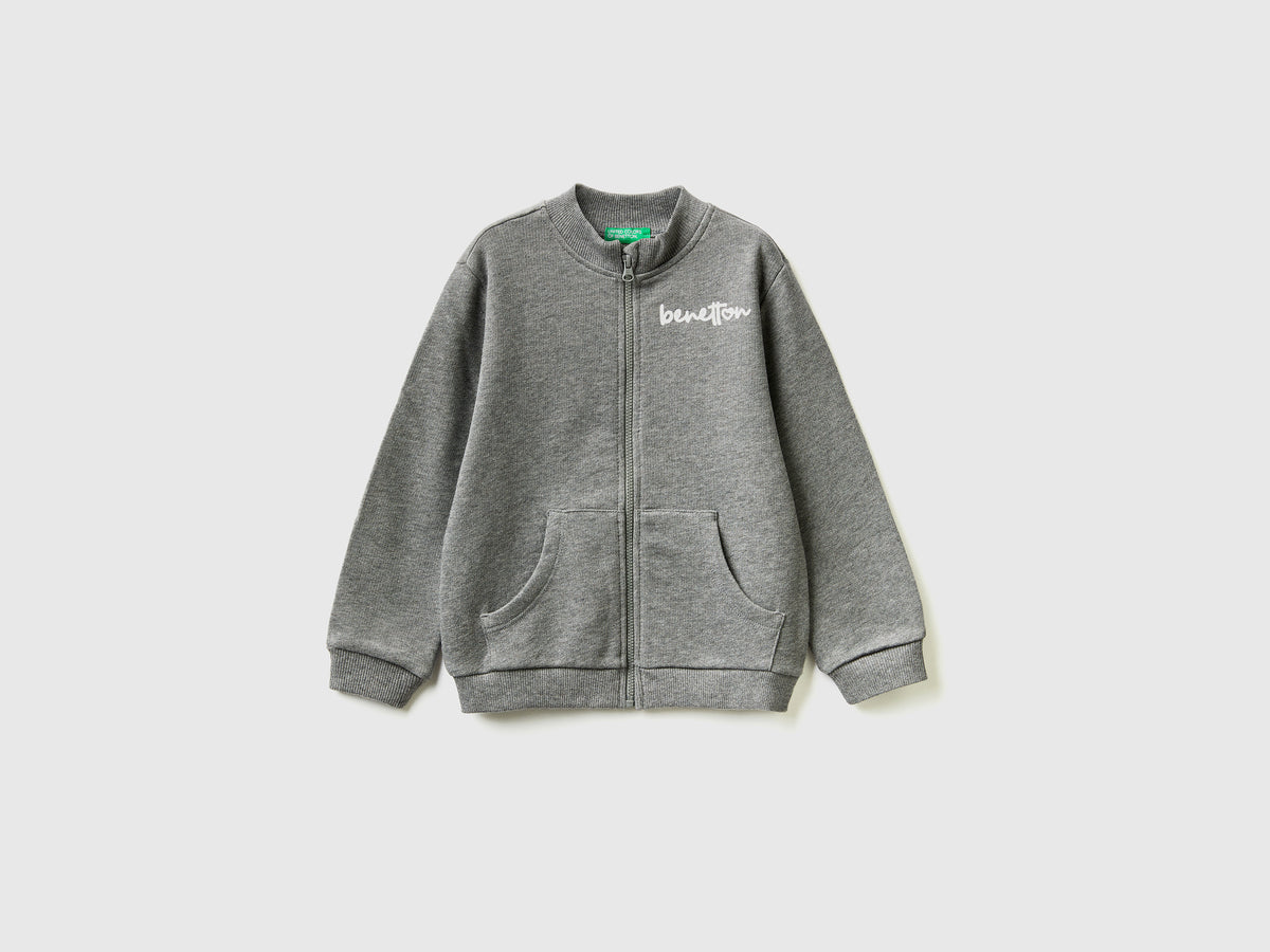 Felpa con zip in cotone bio