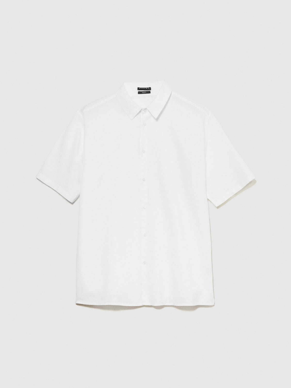 Camicia a maniche corte in misto lino