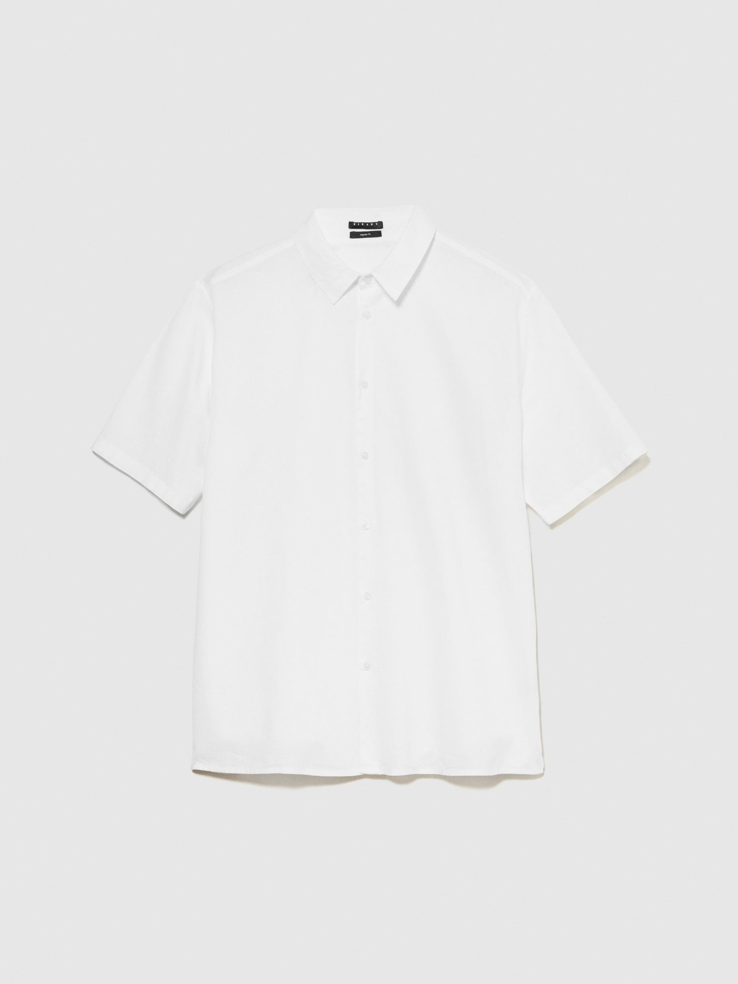 Camicia a maniche corte in misto lino da uomo bianco | Sisley Outlet